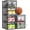 Black, variant on 12 Pack Clear Magnetic Stackable Foldable Plastic Shoe Storage Boxes for Sneakers, Boots, Heels, Space-Saving Durable Organizer, Black
