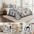 thumbnail image 6 of Queen Quilt Set 90''x96'', Blue Gray Spring Floral Lightweight Summer Bedspread Coverlet Set with 2 Pillow Shams, Vintage Botanical Breathable All Season Quilt Bedding for Bedroom/Guest Room, 6 of 9