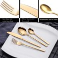 thumbnail image 3 of Juego de cubiertos de acero inoxidable de 24 piezas, cubiertos premium 18/10 para 6 personas, incluye cuchara, tenedor, cuchillo y cucharilla, diseño pulido espejo, 3 of 7