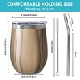 thumbnail image 5 of 12oz Insulated Wine Tumbler with Lid & Straw, Stainless Steel Egg Shape Cup, Wood Print, 5 of 5