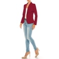 thumbnail image 3 of MOA COLLECTION Women's Casual Solid Office Work Wear Long Sleeve Fitted Open Front Blazer Jacket, 3 of 8