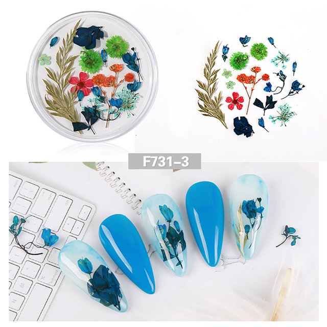 Uñas postizas, regalos para mujeres, decoración de uñas con flores secas, uñas japonesas, encaje 3D inmortal, juego de narcisos, lentejuelas para uñas.