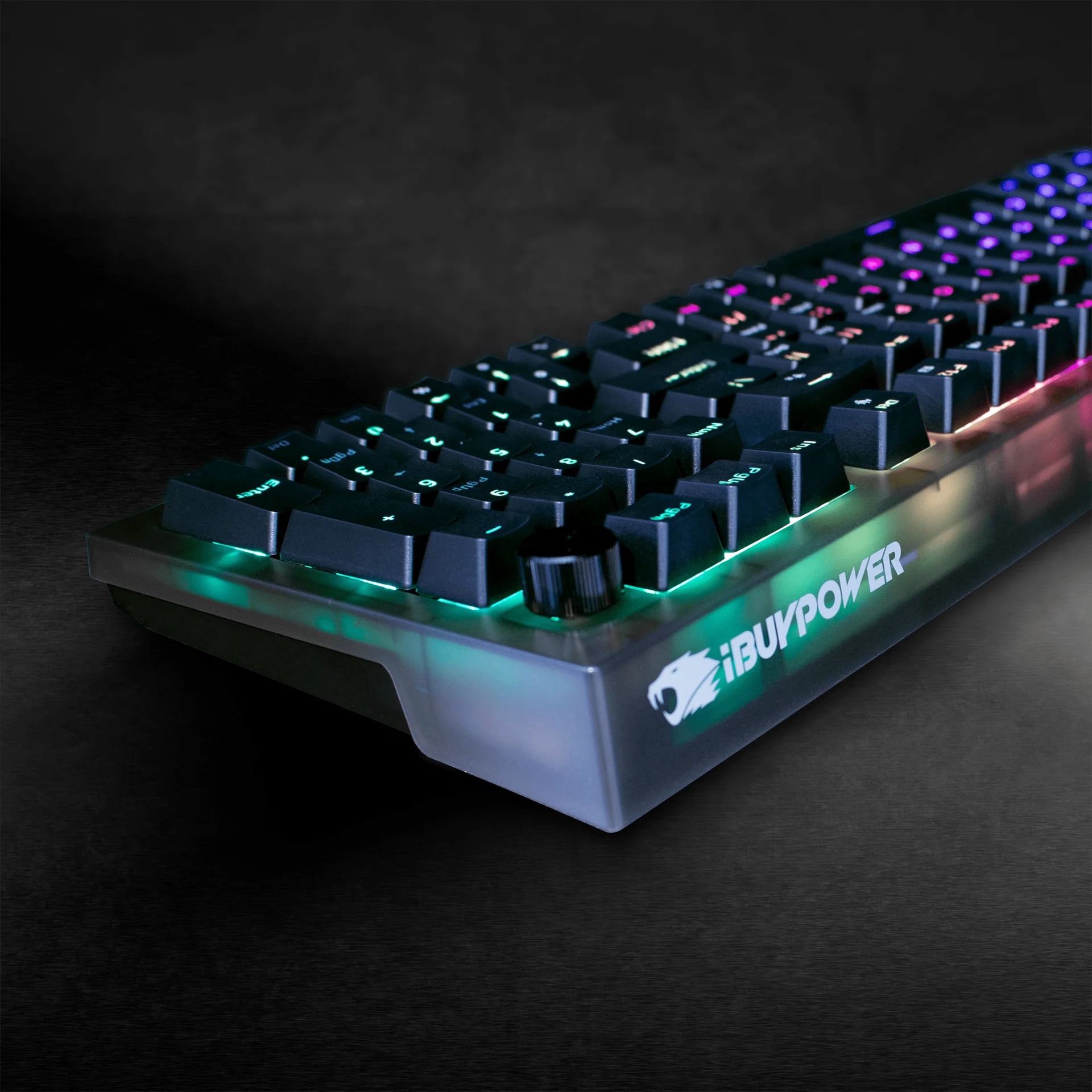 iBUYPOWER MK9 Pro RGB Mechanical Gaming Keyboard with Hotswap Linear Switches, Custom aRGB Lighting, Detachable USB-C Cable, Gasket Mounted PCB, Solid Black