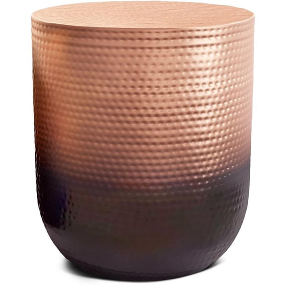 Allora 19" Contemporary Solid Metal Side Table in Copper Ombre