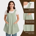 thumbnail image 4 of WHIPPY Kitchen Cooking Aprons for Women with Pockets Japanese Linen Cross Back Apron Unisex for Baking Painting Gardening, 4 of 7