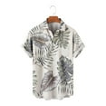 thumbnail image 1 of Floenr Mens T Shirts,Men's Lapel Chest Pocket Hawaiian Print Loose Short Sleeve Shirt, 1 of 4