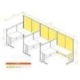thumbnail image 2 of 3 Person Inline L Shaped Powered Cubicle Desk Set, Modular Office Workstation with 47" & 67" Privacy Panels, Built-In Power, Cable Management, Steel Frame, 2 of 8