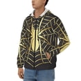 thumbnail image 3 of Kdxio Gold Spider On The Web Print Men Hoodies Casual Hoodies for Men with Zip Pockets Full Zip Long Sleeve Sweatshirt Sports Hooded Jacket-Medium, 3 of 5