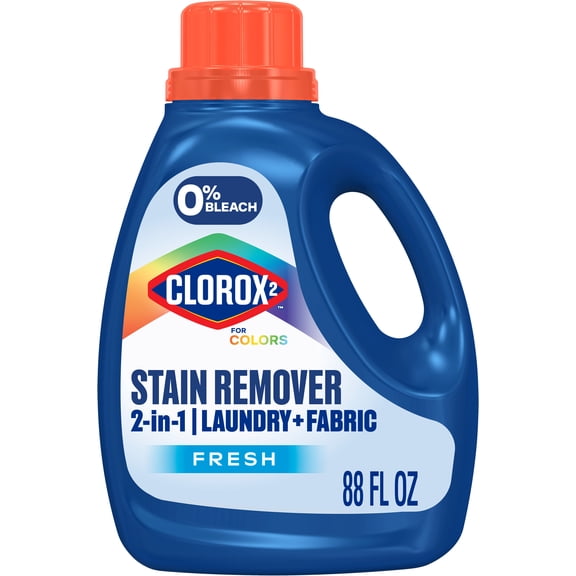 Clorox 2 For Colors Stain Remover, 2 in 1 Laundry Fabric, Bleach Free, Fresh Scent, 88 Fl Oz.