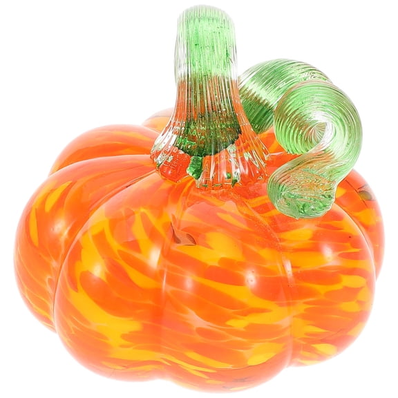 FOMIYES Blown Glass Pumpkin Handmade Orange for Home Festive Ambiance