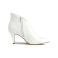thumbnail image 4 of BLISSFUL STEP Women's Point Toe Patent Leather Stiletto Heel Ankle Boot White 9, 4 of 9