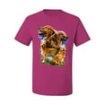 thumbnail image 2 of Wild Bobby, Golden Retriever Dog Portrait, Dog Lover, Men's Graphic Tees, Fuschia, Large, 2 of 3
