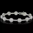 thumbnail image 3 of Sparkle Jewels Round Cubic Zirconia Floral Tennis Bracelet 14K White Gold Plated, 3 of 3