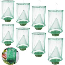 RIDWIND 8-Pack Ranch Fly Trap Reusable Hanging Fly Catcher Cage with Pots Flies Killer Control for Indoor and Outdoor, Family Farms, Park, Restaurants