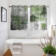 thumbnail image 3 of Sage Green Grey Kitchen Curtains Short 54 Inch Length, Modern Oil Painted Abstract Art Aesthetics Grommet Top Bedroom Living Room Curtains, Light Filtering Cafe Curtain Drapes 2 Panels Set 84''x54'', 3 of 9