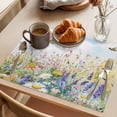 thumbnail image 3 of Spring Floral Placemats Set of 8 Summer Flowers Bird Watercolor Place Mats Indoor Wipeable Table Mats Washable Cloth Dining Table Placemats for Kitchen Holiday Party Home Decor 13x19 Inch, 3 of 9