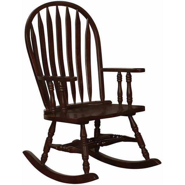 Bowery Hill Windsor Back Rocker in Cappuccino and Brown