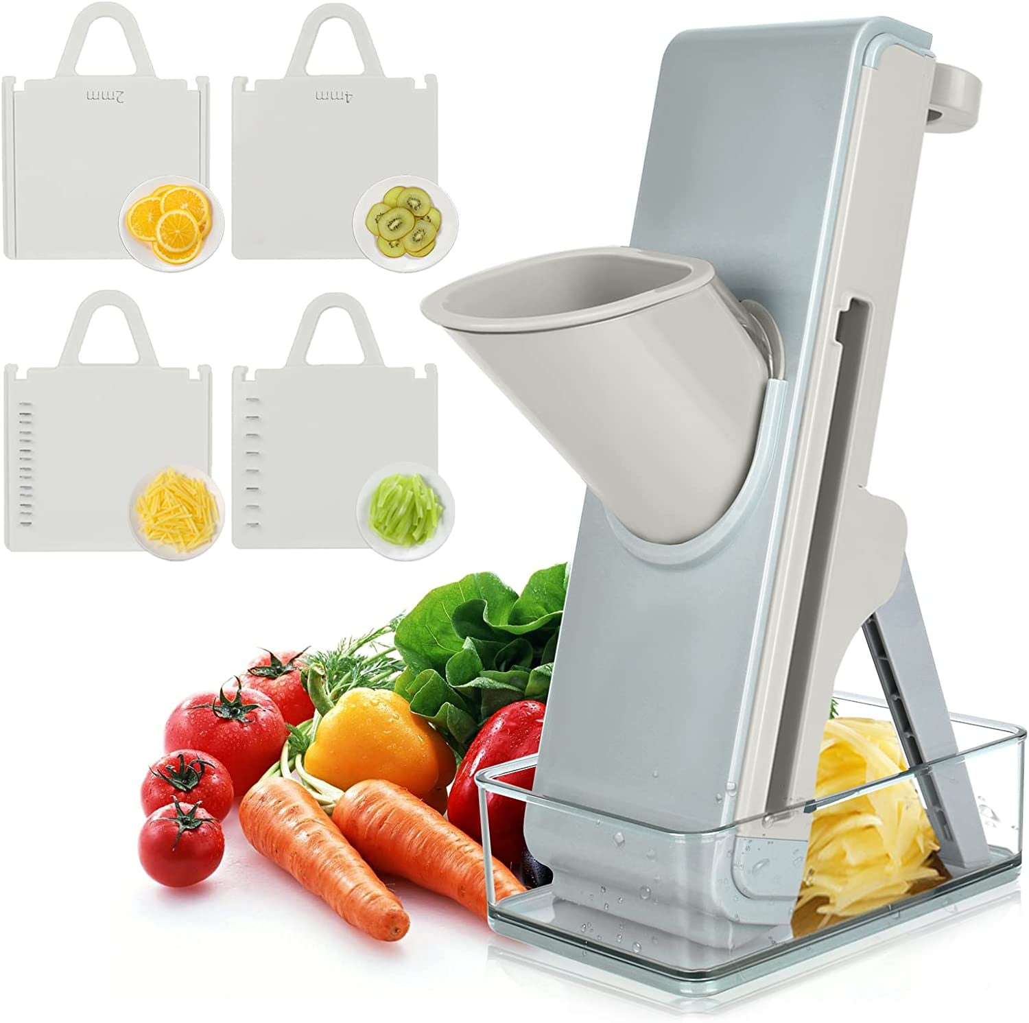 DanceeMangoos 5 in 1Vegetable Slicer, Mandoline Slicer for Kitchen