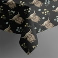 thumbnail image 5 of Black Highland Cow Flower Pattern Square Tablecloth,Waterproof Square Table Cover,Wipeable Spillproof Washable Table Cover for Home Kitchen Party Decor 42"X42"(107x107cm), 5 of 6