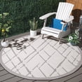 thumbnail image 2 of SAFAVIEH Cabana Tylar Diamond Indoor/Outdoor Area Rug, Ivory/Black, 6'5" x 6'5" Round, 2 of 14