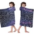 thumbnail image 4 of Math Equations Geometry Shapes Purple Pattern Hooded Bath Towel，50"x30" for Ages 3 To 12 Kids, Quick Dry Lightweight Soft Microfiber Hood Beach Towel Cover Up for Kids, 4 of 7