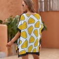 thumbnail image 5 of Cheese Pattern On White Background Women's Swimsuit Coverup Summer Beach Cover Up Bathing Suit Dress, 5 of 6