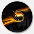 thumbnail image 1 of Designart 'Fractal 3D Dancing Yellow Design Modern Wall Clock, 1 of 4