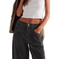 thumbnail image 2 of Women'S Corduroy Pants Mid-Rise Elastic Waist Cord Pant Casual Wide Leg Baggy Trouser with Pockets Dark Gray S, 2 of 9
