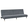 thumbnail image 2 of vidaXL Canapé-Lit 2 Places avec Repose-Pieds Velours Gris Foncé, 2 of 5