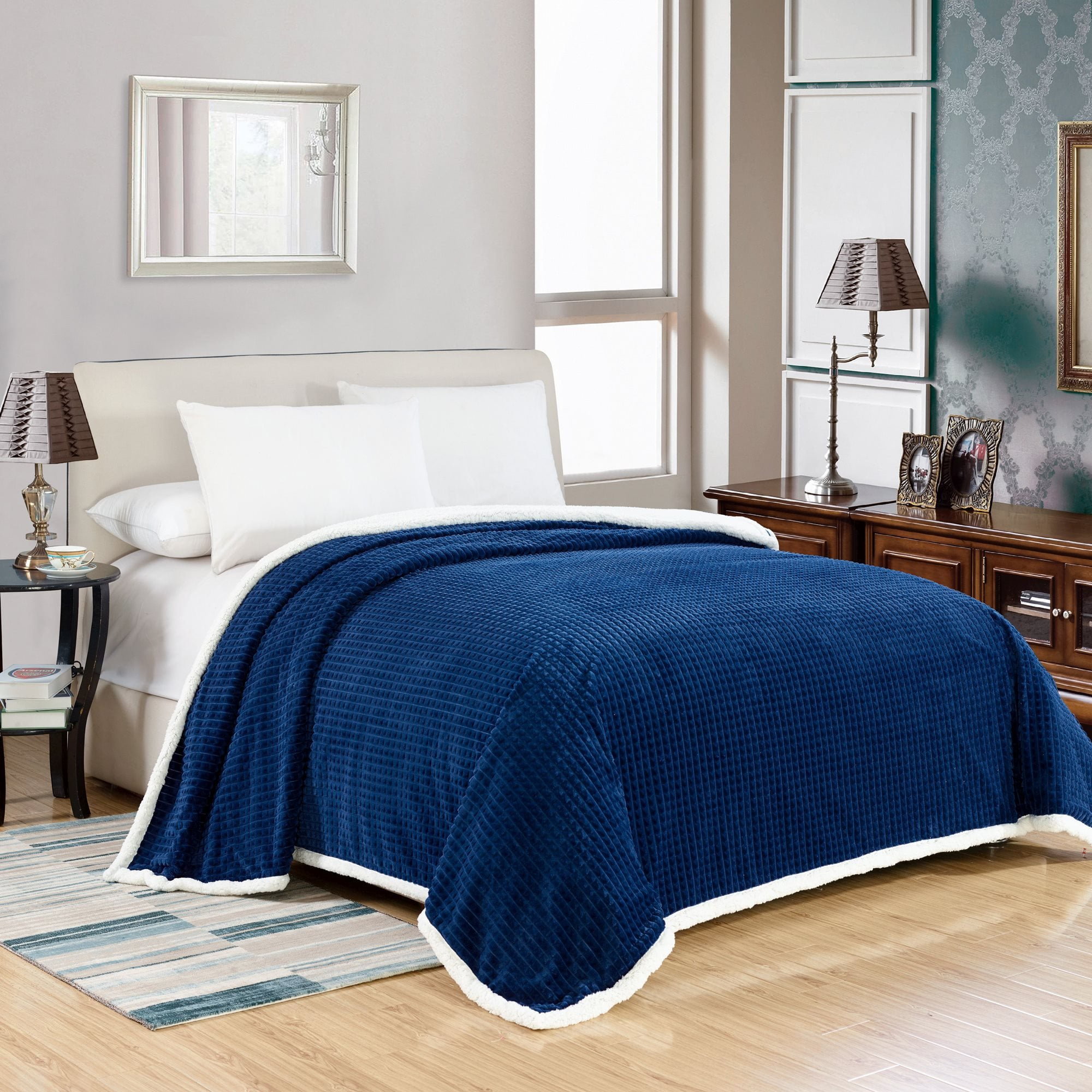 Plazatex Elite Faux Sherpa Reverse Comfortable Luxury Blanket Plazatex Elite Faux Sherpa Reverse Comfortable Luxury Blanket