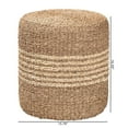 thumbnail image 7 of Pemberly Row Round Seagrass Rattan Ottoman Footstool in Natural Brown, 7 of 7