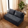 thumbnail image 3 of CQHXIAO Modern Corduroy No-Legs Loveseat Sofa, Compressed 2-Seater for Home Interiors, Gray, 3 of 9
