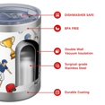 thumbnail image 4 of 12oz Tumblers White Baseball Fun Club Pattern Vacuum Insulated Stainless Steel Travel Tumbler Cups Mug with Lid and Straw for Beer,Coffee,Beverages with Cleaning Brush for Cold & Hot Drinks, 4 of 5