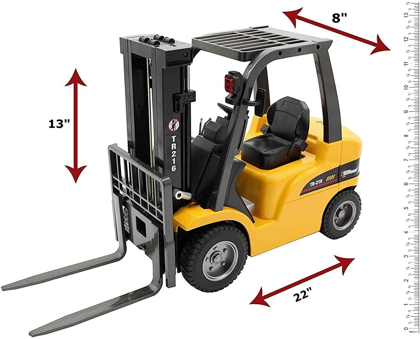 JUMBO Remote Control Forklift 13 Inch Tall 8 Channel Full Functional RC Toys, 