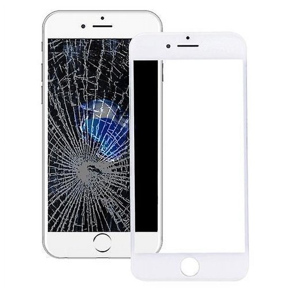 (White)Front Screen Outer Glass Lens with Front LCD Screen Bezel Frame for iPhone 7 Plus