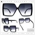 thumbnail image 2 of Womens Squared Rectangle Thick Plastic Butterfly Chic Fashion Sunglasses Black - Smoke, 2 of 8