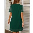 thumbnail image 3 of Vestido de verano de encaje con lunares y manga corta con cuello en V,Vestido de encaje con lunares y manga corta con cuello en V para mujer Vestido de encaje con lunares de verano Probado y confiable, 3 of 5