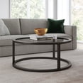 thumbnail image 2 of Pemberly Row Table Basse Base Ronde en Métal Pedastal en Finition Noire et Bronze, 2 of 8