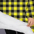 thumbnail image 3 of Oversized Wearable Blanket Hoodie,Yellow Black Checkerboard Checkered Pattern Sherpa Blanket Hoodie with Super Pockets,Super Warm Fuzzy Pullover for Women & Men, 3 of 6