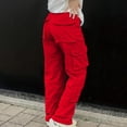 thumbnail image 4 of XINXIAOO Womens Trousers Womens Pants Casual Red Work Pants Women Women's Lounge Pants Womens Elastic Waist Pants with Pockets Summer Pants for Women 2025, 4 of 6