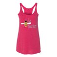 thumbnail image 2 of Wild Bobby, Be Fearless Buzzing Bee Pop Culture Tri-Blend Racerback Tank Top, Shocking Pink, Small, 2 of 3