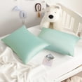 thumbnail image 6 of Satin Super Soft Toddler Pillowcases with Hidden Zipper Closure, Luxury and Silky Travel Pillow Covers, 13" x 18", Cyan, 2 Pack, 6 of 6