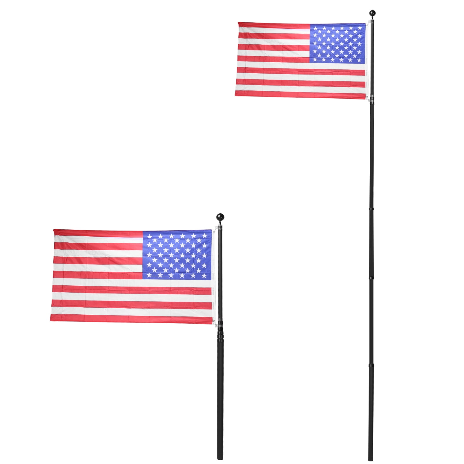 golytefs 20FT Heavy Duty Flag Pole Extra Thick 360 Rotating for Outside House (Stretch)