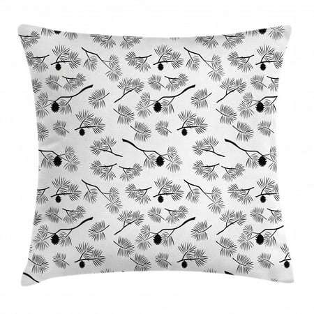 Pine Cone Throw Pillow Cushion Cover Tree Branches Fir Leaves