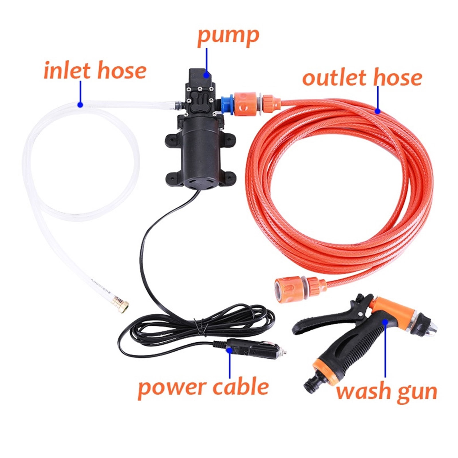 Car Wash 12V Car Washer Gun Pump High Pressure Cleaner Car Care Portable Washing Machine Electric Cleaning Auto Device ,Ruggedly Built