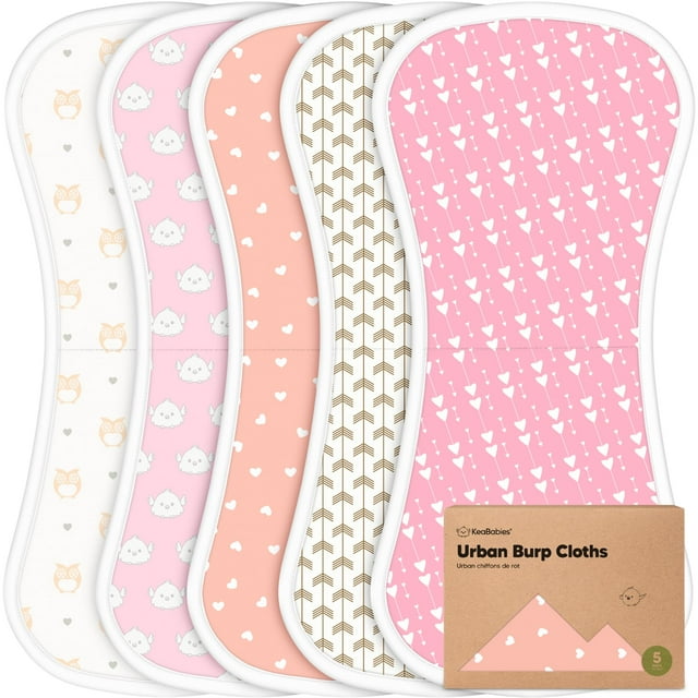Paños para eructos KeaBabies de algodón orgánico, paquete de 5 unidades, superabsorbentes
