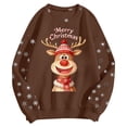 thumbnail image 4 of Chandail en Molleton pour Femmes Chandail Tendance de Noël Col Rond Manches Longues Haut Athlétique Mode Automne, 4 of 5