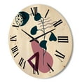 thumbnail image 3 of Designart 'Abstract Flowers Plants With Elementary Shapes V' Modern Wood Wall Clock, 3 of 5