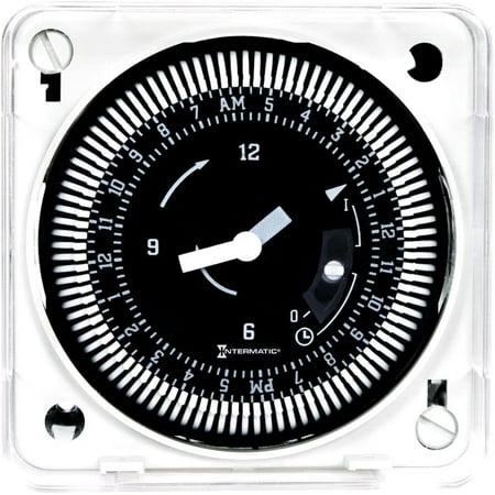 Intermatic MIL72EQTUZH-120 24-Hour 120V Flush Mount Electromechanical Time Control with Manual Override and Battery Backup