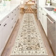 thumbnail image 4 of Findosom Washable Runner Rug 2'x10' Non-slip Kitchen Runner Rug, Vintage Paisley Runner Rugs Soft Distressed Carpet Boho Runner Rug for Hallway Bedroom Laundry Entryway,Beige, 4 of 11